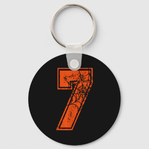 Number 7 67 Meme Halloween Pumpkin Costume Matchin Key Ring