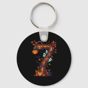 Number 7 67 Meme Halloween Pumpkin Costume Matchin Key Ring