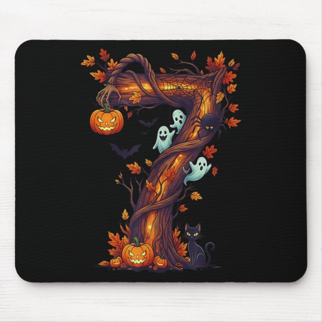 Number 7 67 Meme Halloween Pumpkin Costume Matchin Mouse Mat (Front)