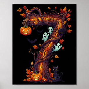 Number 7 67 Meme Halloween Pumpkin Costume Matchin Poster