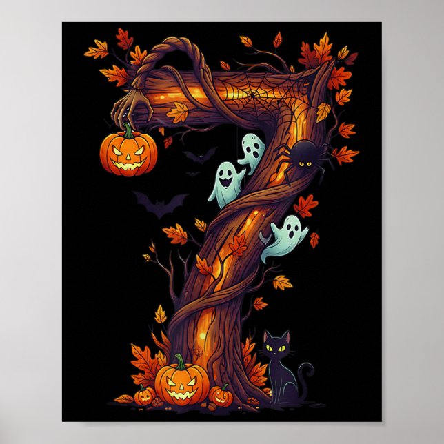 Number 7 67 Meme Halloween Pumpkin Costume Matchin Poster (Front)