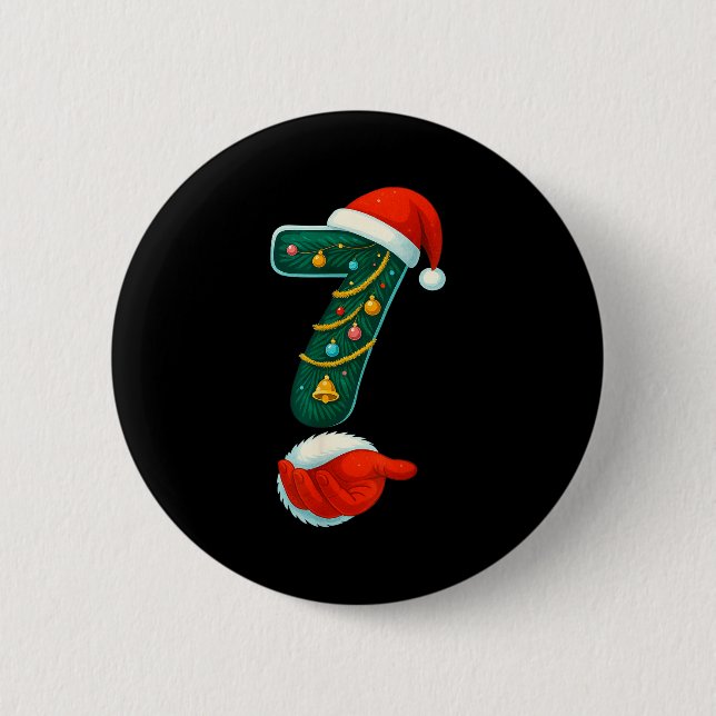 Number 7 6 Meme 67 Couple Pajamas Christmas Matchi 6 Cm Round Badge (Front)