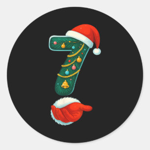 Number 7 6 Meme 67 Couple Pajamas Christmas Matchi Classic Round Sticker