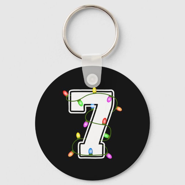 Number 7 7th Birthday Boy Christmas Happy Birthday Key Ring (Front)