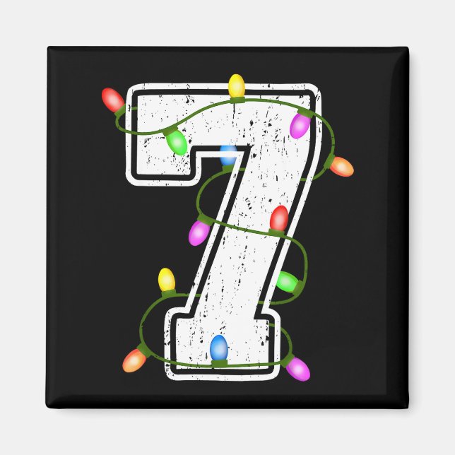 Number 7 7th Birthday Boy Christmas Happy Birthday Magnet (Front)