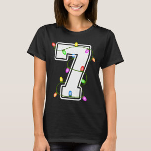 Number 7 7th Birthday Boy Christmas Happy Birthday T-Shirt