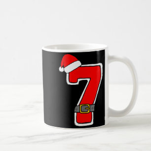 Number 7 7th Birthday Christmas Santa Hat Happy Bi Coffee Mug