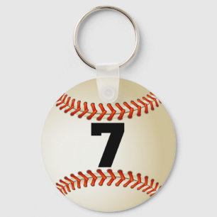 Number 7 Baseball Key Ring