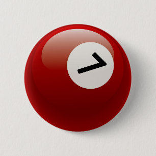 NUMBER 7 BILLIARDS BALL 6 CM ROUND BADGE