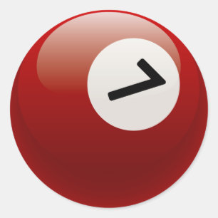 NUMBER 7 BILLIARDS BALL CLASSIC ROUND STICKER