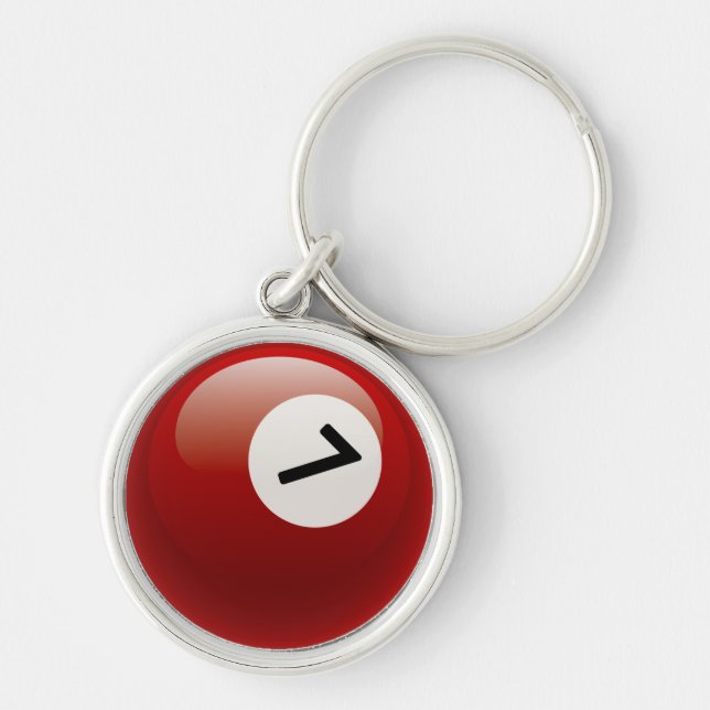 Number 7 Billiards Ball Key Ring (Front)