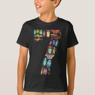 Number 7 Bugs Insects Beetles 7 Year Old Boys Kids T-Shirt