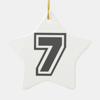 Number 7 ceramic tree decoration