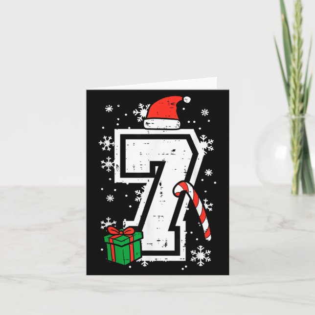 Number 7 Christmas 6 7 Xmas Matching 67 Meme Men W Card (Front)