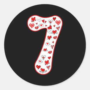 Number 7 Couple Costume Duo 67 Meme Six Seven Vale Classic Round Sticker