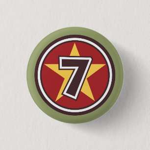 Number 7 Customised Design 3 Cm Round Badge