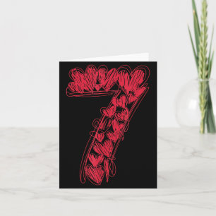 Number 7 - Cute 67 Matching Valentine  Card