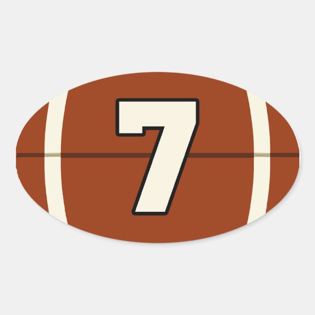 Number 7 Football Sticker (Front)