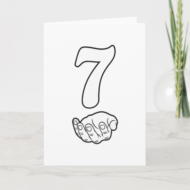 Number 7 Funny 67 Six Seven Meme Hands Couple Matc Card (Front)