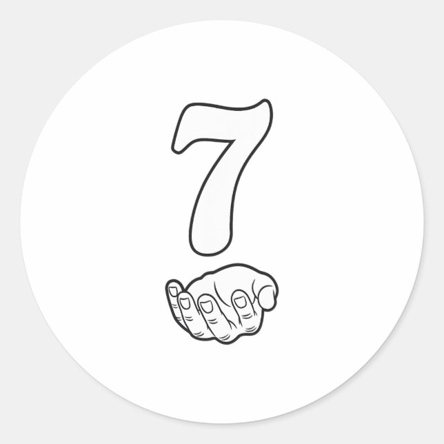 Number 7 Funny 67 Six Seven Meme Hands Couple Matc Classic Round Sticker (Front)