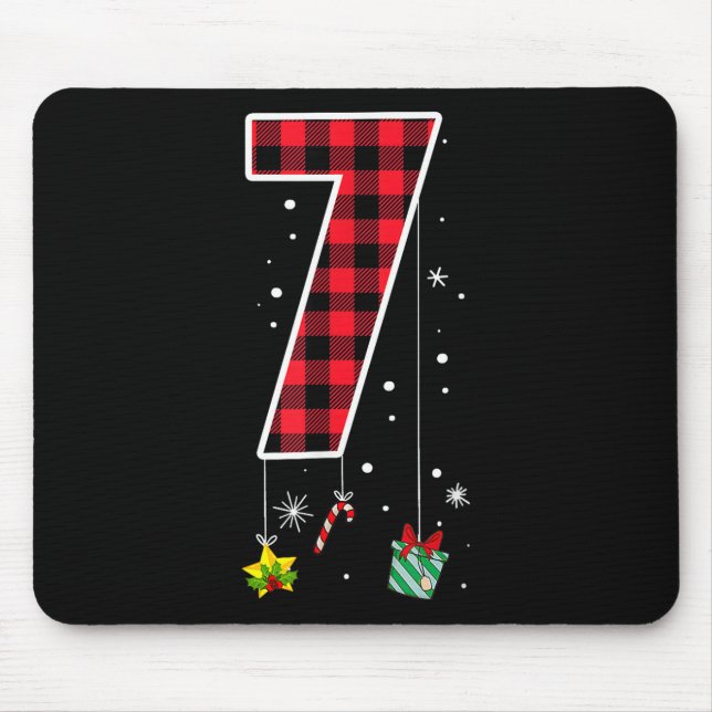 Number 7 Funny Meme Saying 6 7 Six Seven Christmas Mouse Mat (Front)