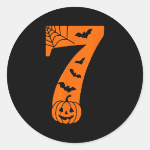 Number 7 Funny Meme Saying 6 7 Six Seven Halloween Classic Round Sticker