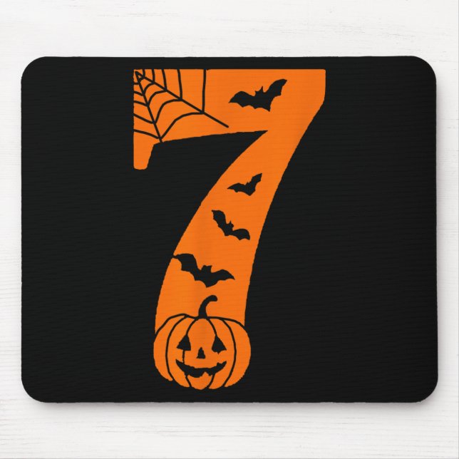 Number 7 Funny Meme Saying 6 7 Six Seven Halloween Mouse Mat (Front)