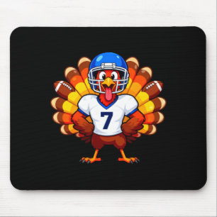 Number 7 Funny Thanksgiving Football Turkey Men Wo Mouse Mat