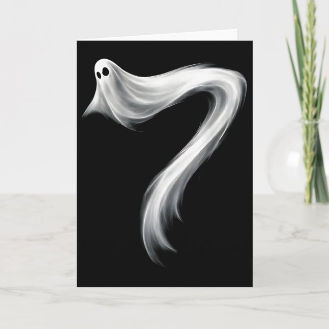 Number 7 Ghost Funny Six Seven 67 Halloween Meme  Card (Front)