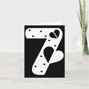 Number 7 Hearts Love 67 Couple Matching Christmas Card
