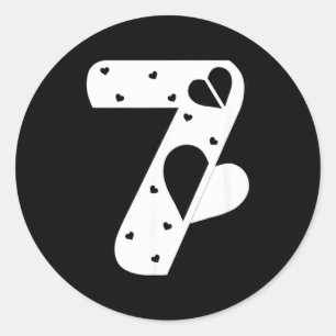 Number 7 Hearts Love 67 Couple Matching Christmas Classic Round Sticker