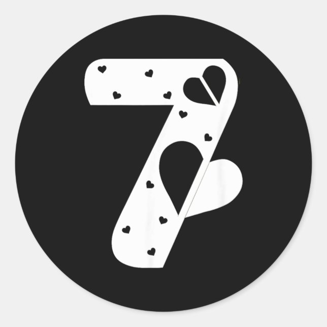Number 7 Hearts Love 67 Couple Matching Christmas  Classic Round Sticker (Front)