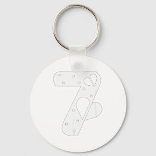 Number 7 Hearts Love 67 Couple Matching Christmas Key Ring