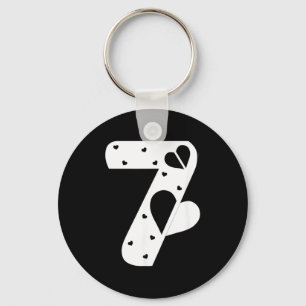 Number 7 Hearts Love 67 Couple Matching Christmas Key Ring