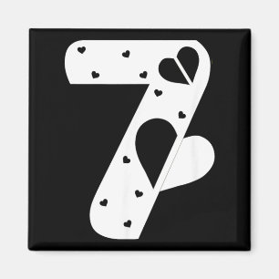 Number 7 Hearts Love 67 Couple Matching Christmas  Magnet
