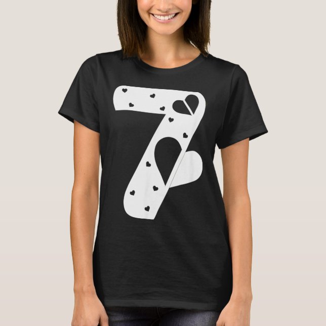 Number 7 Hearts Love 67 Couple Matching Christmas  T-Shirt (Front)