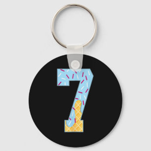 Number 7 Ice Cream Drip 67 Meme Couple Halloween C Key Ring