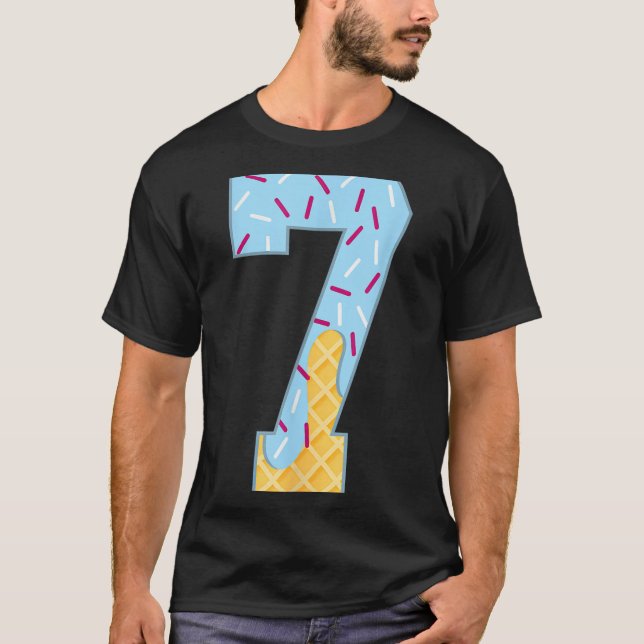 Number 7 Ice Cream Drip 67 Meme Couple Halloween C T-Shirt (Front)