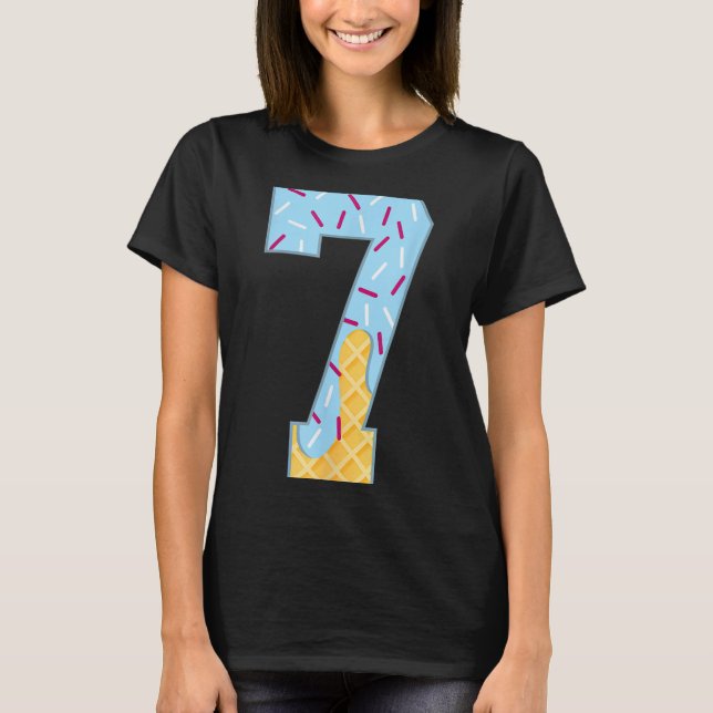 Number 7 Ice Cream Drip 67 Meme Couple Halloween C T-Shirt (Front)