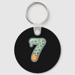Number 7 Ice Cream Drip Six Seven 67 Meme 7th Birt Key Ring