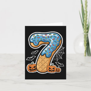 Number 7 Ice Cream Seven Halloween Pumpkin Men Wom Card