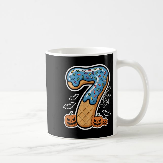 Number 7 Ice Cream Seven Halloween Pumpkin Men Wom Coffee Mug (Right)