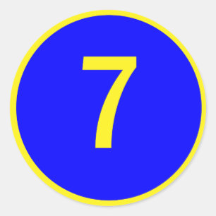 number 7 in a circle classic round sticker