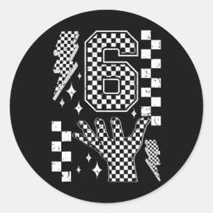 Number 7 Matching 67 Meme Checkered Costume Kids  Classic Round Sticker