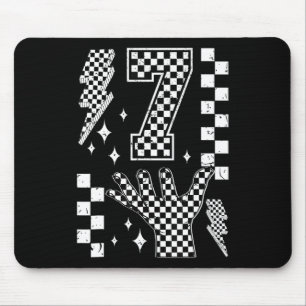 Number 7 Matching 67 Meme Checkered Costume Kids _ Mouse Mat