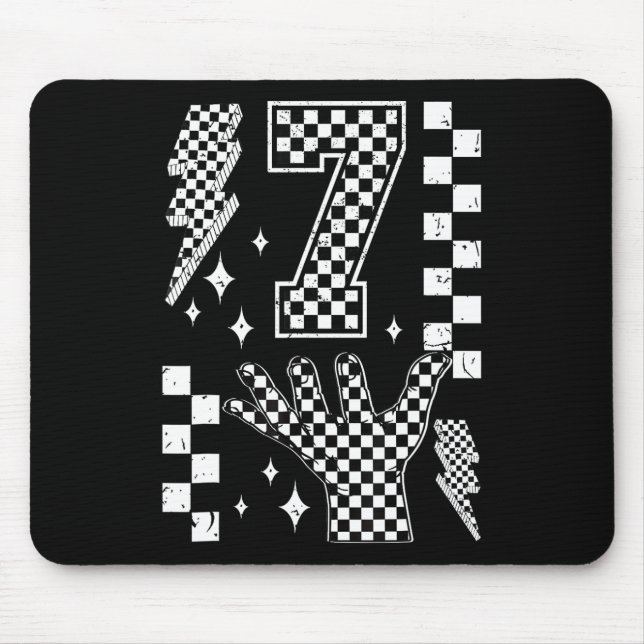 Number 7 Matching 67 Meme Checkered Costume Kids _ Mouse Mat (Front)