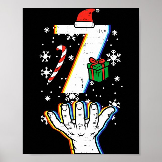 Number 7 Matching 67 Meme Christmas 6 7 Xmas Men W Poster (Front)
