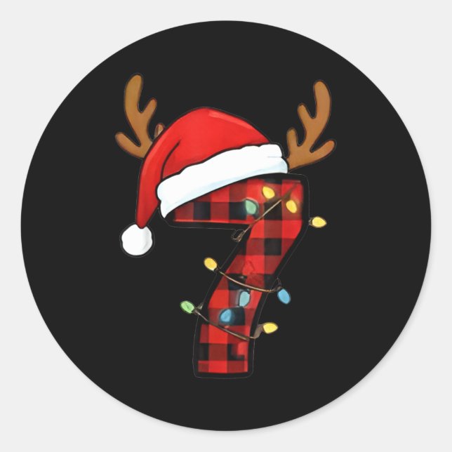 Number 7 Matching 67 Meme Christmas Costume Men Wo Classic Round Sticker (Front)