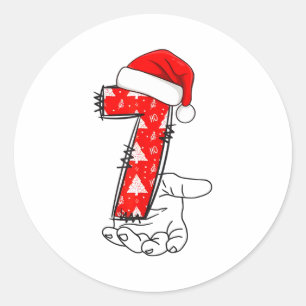 Number 7 Matching 67 Meme Christmas Costume Men Wo Classic Round Sticker