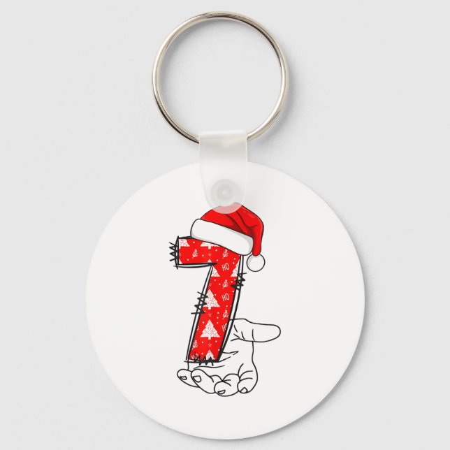 Number 7 Matching 67 Meme Christmas Costume Men Wo Key Ring (Front)